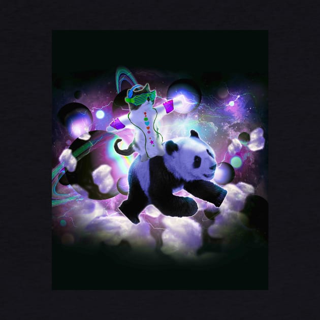 Rave Space Cat Riding Panda by Random Galaxy